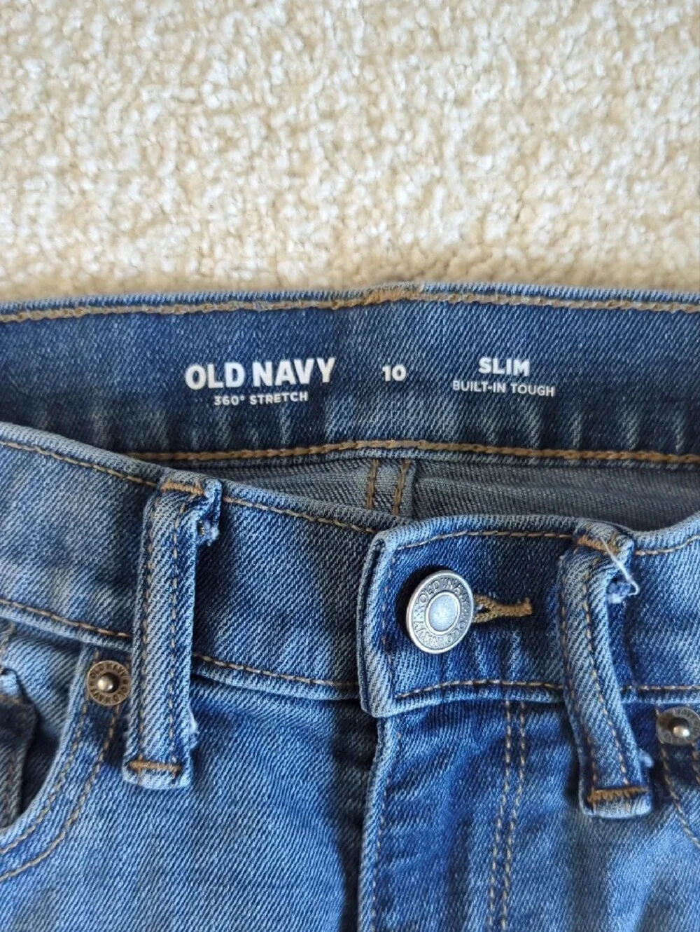 3 For $30. Old Navy Boy's Blue Slim Distressed Jeans
